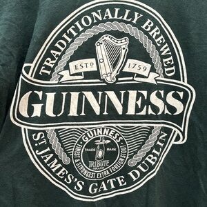 Guinness 3/4 sleeve Women’s L Sage Green & Cream T, 100% Cotton -